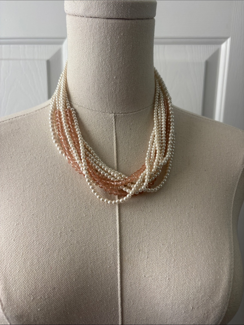 Pearl and Rose Gold-Tone Multi-Strand Necklace